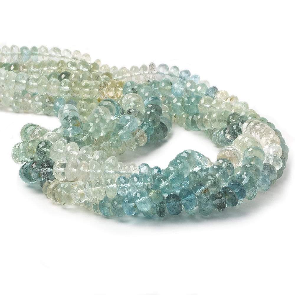 6-7mm Multi Color Beryl Beads Faceted Rondelle 15 inch 99 pieces - Beadsofcambay.com