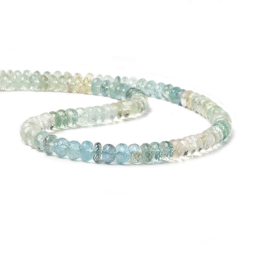 6-7mm Multi Color Beryl Beads Faceted Rondelle 15 inch 99 pieces - Beadsofcambay.com