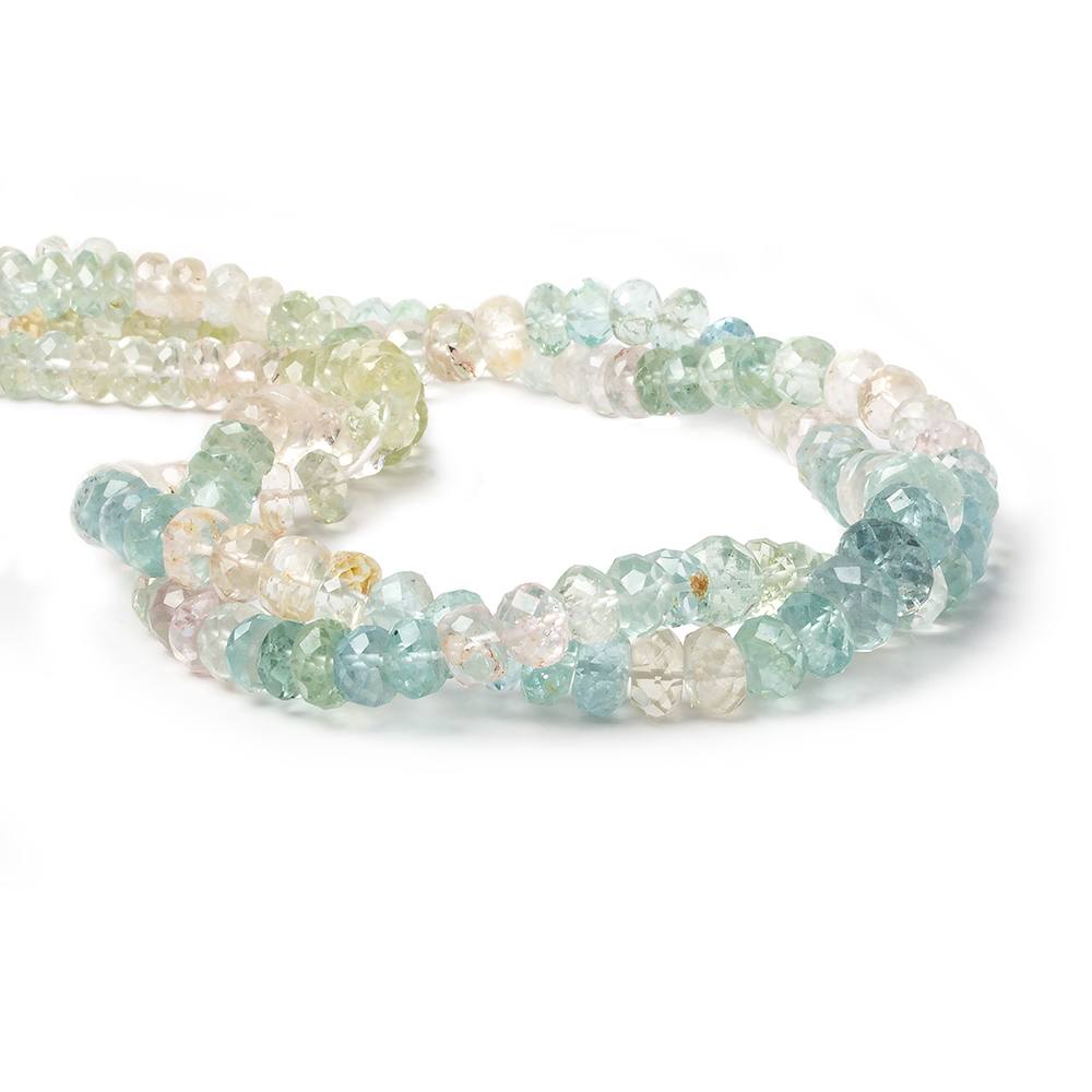 6-7mm Multi Colored Beryl Beads Faceted Rondelle 14 inch 84 pieces - Beadsofcambay.com