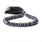 6-7mm Mystic Black Spinel Faceted Rondelle Beads 7.5 inch 56 pieces AAA - Beadsofcambay.com