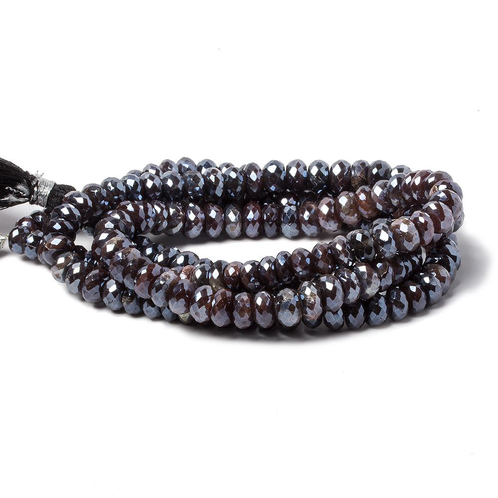 6-7mm Mystic Chocolate Moonstone faceted rondelle beads 15 inch 120 pieces - Beadsofcambay.com