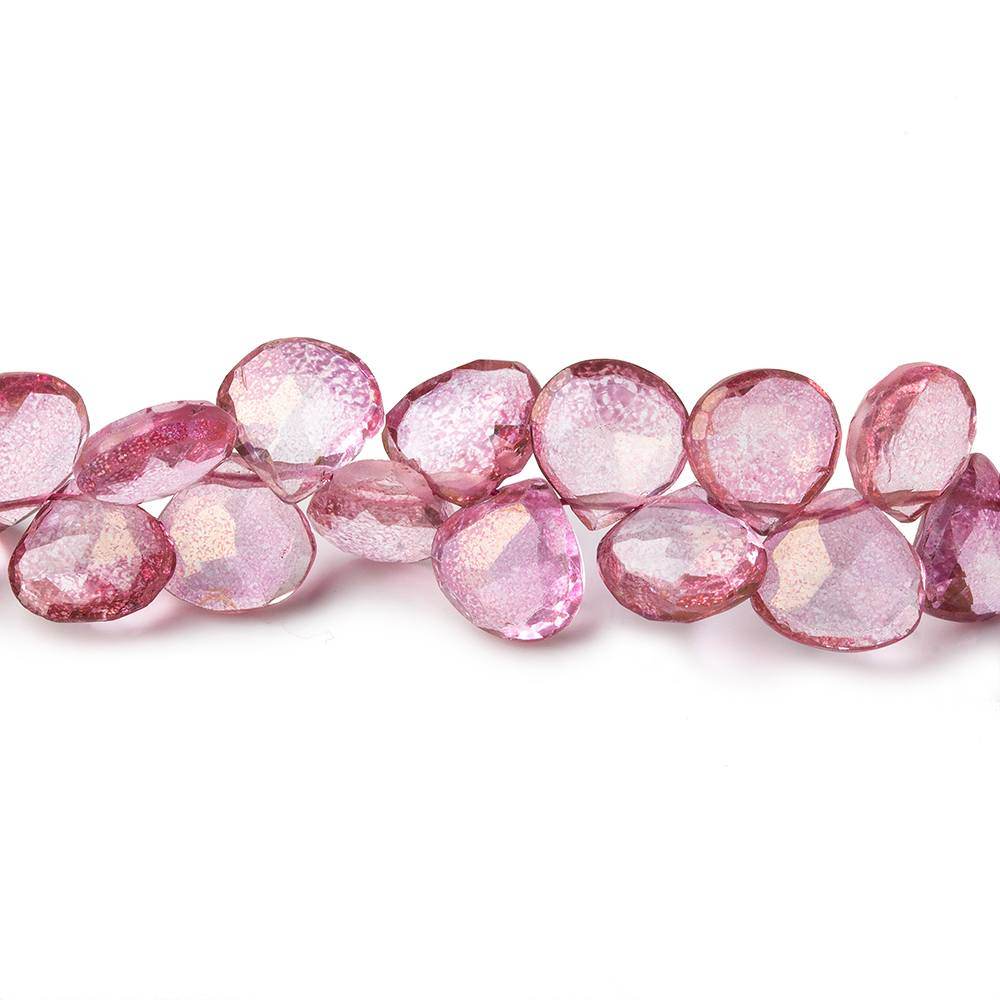 6-7mm Mystic Pink Topaz faceted heart beads 8 inch 54 pieces - Beadsofcambay.com