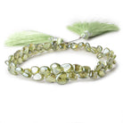 6-7mm Mystic Prehnite Plain Heart Beads 8 inch 58 pieces - Beadsofcambay.com