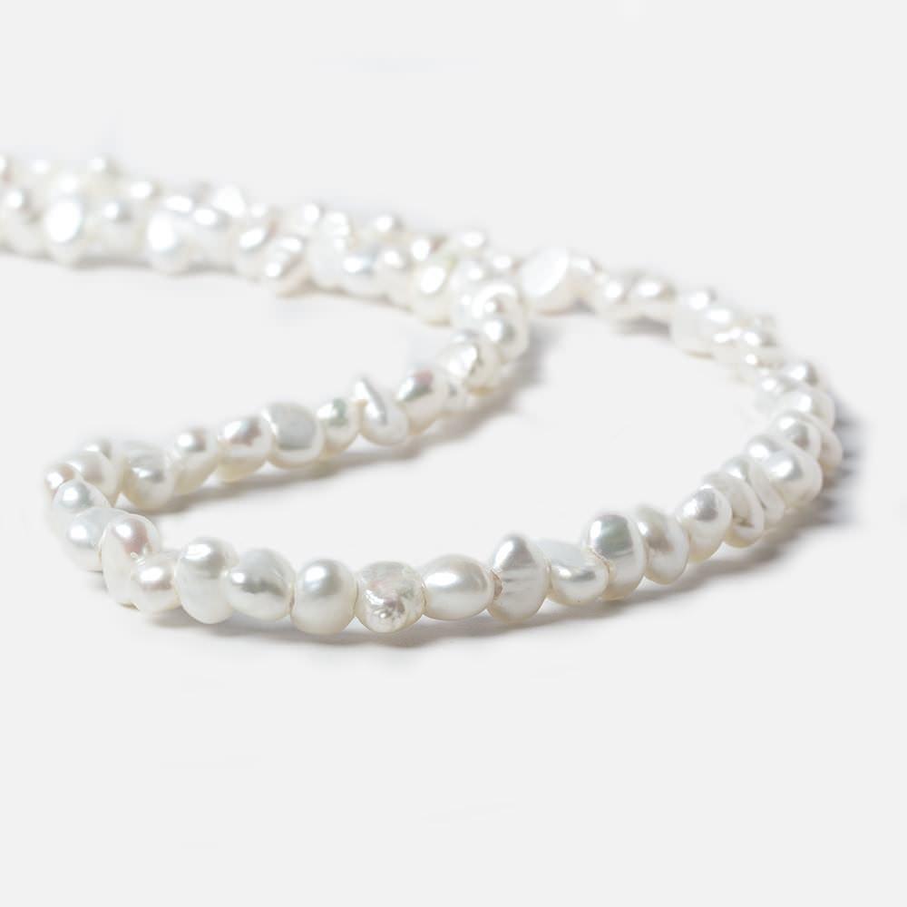 6-7mm Off White Baroque 2.5mm Large Hole Pearls 15 inch 85 pieces - Beadsofcambay.com