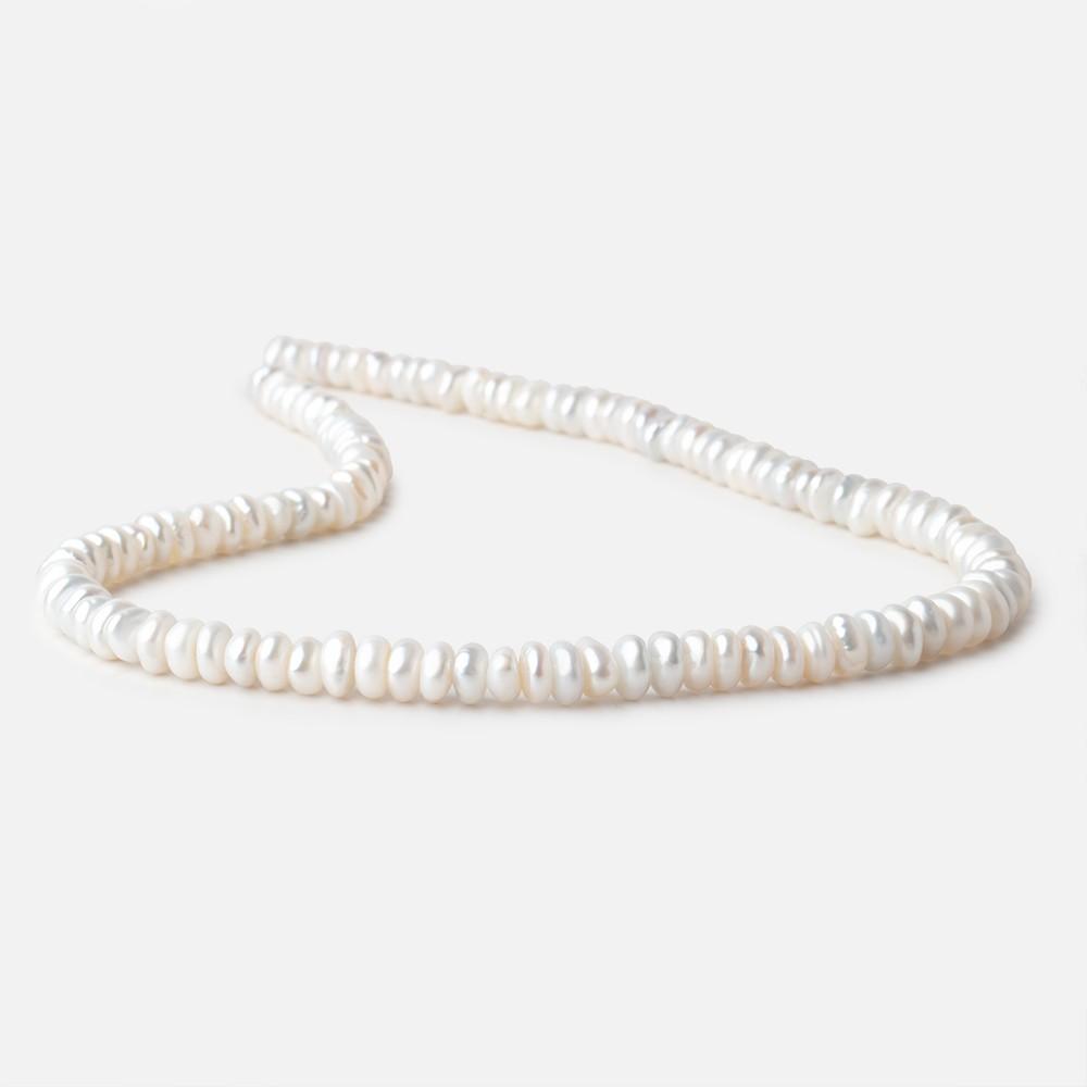 6-7mm Off White Keshi Center Drilled Freshwater Pearls 15.5 inch 112 Beads - Beadsofcambay.com