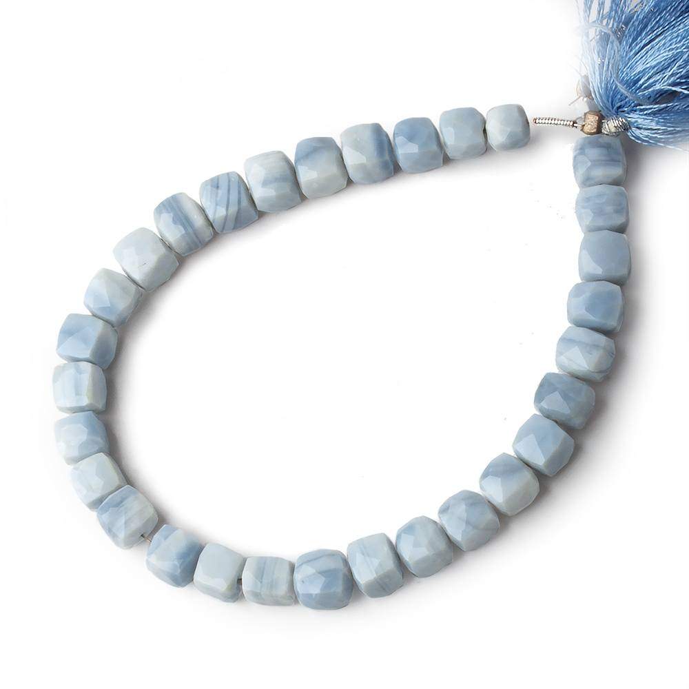 6-7mm Owyhee Denim Blue Opal Faceted Cube Beads 7.75 inch 29 pieces - Beadsofcambay.com