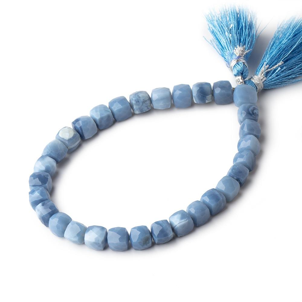6-7mm Owyhee Denim Blue Opal Faceted Cube Beads 8 inch 29 pieces - Beadsofcambay.com