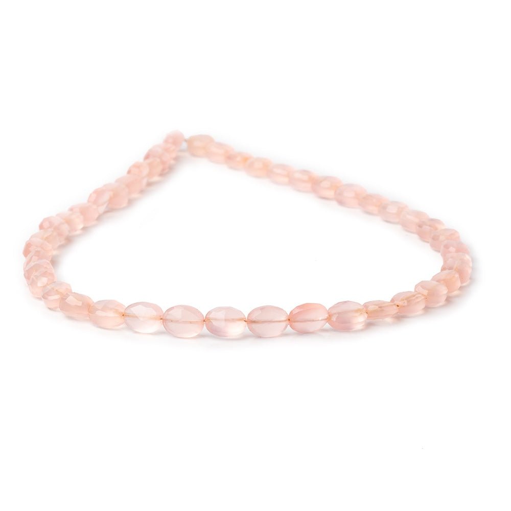 6-7mm Pink Chalcedony Faceted Oval Beads 12.5 inch 43 pieces - Beadsofcambay.com