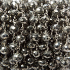 6-7mm Pyrite faceted rondelle Silver Chain by the foot 24 pieces - Beadsofcambay.com