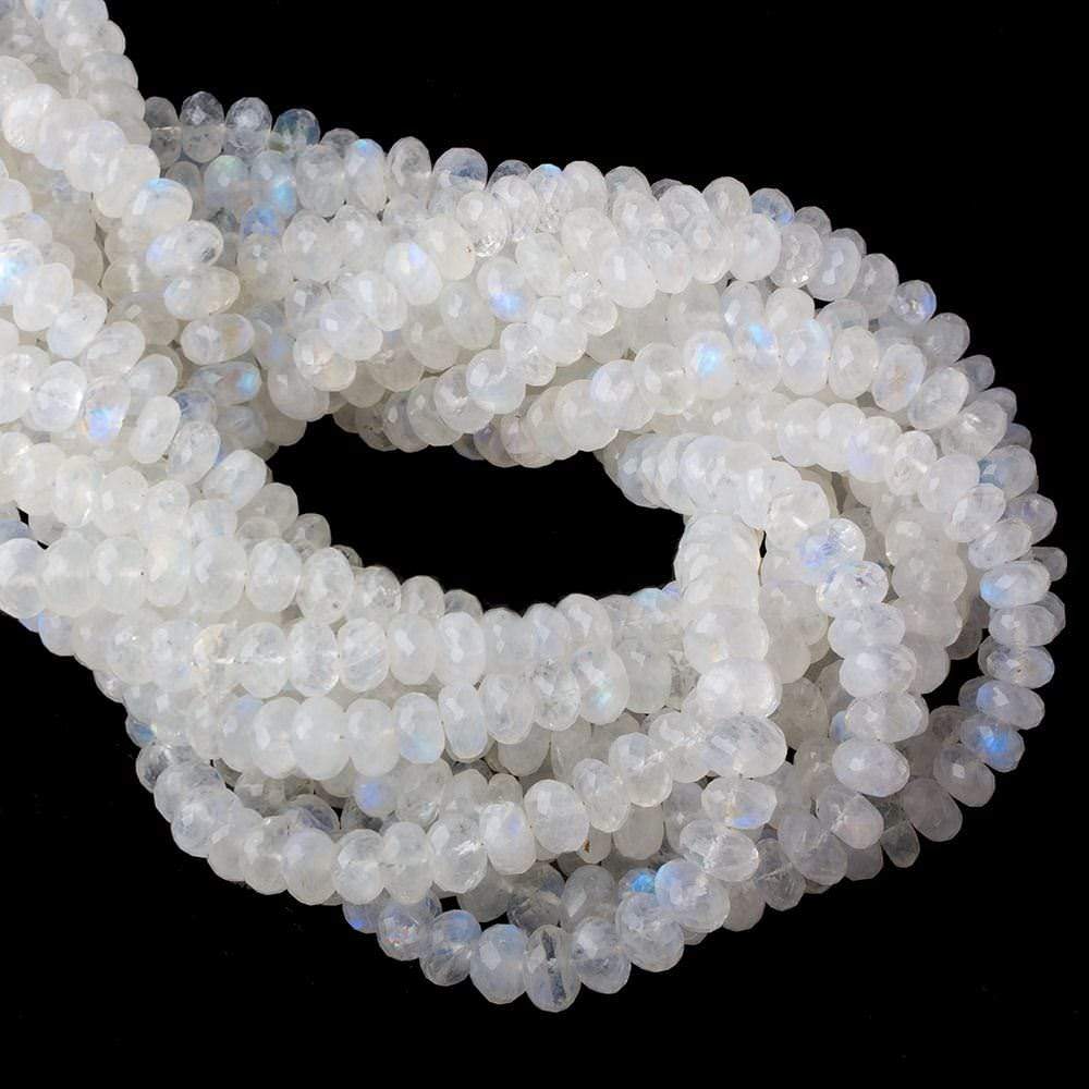 6-7mm Rainbow Moonstone Faceted Rondelle Beads 16 inch 92 pieces AA - Beadsofcambay.com