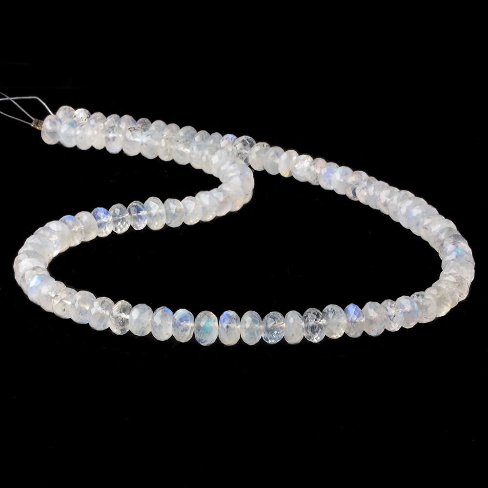 6-7mm Rainbow Moonstone Faceted Rondelle Beads 16 inch 92 pieces AA - Beadsofcambay.com