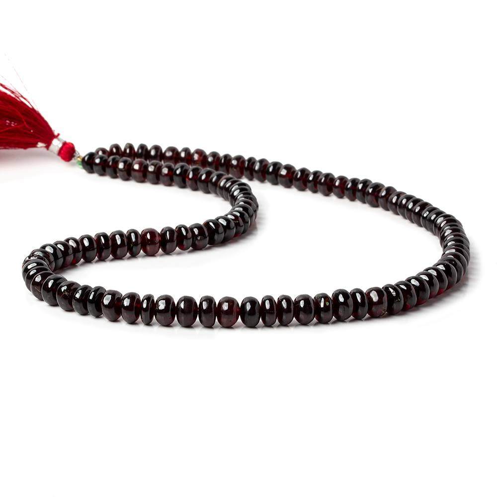 6 - 7mm Red Garnet Plain Rondelle Beads 16 inch 89 pieces - Beadsofcambay.com