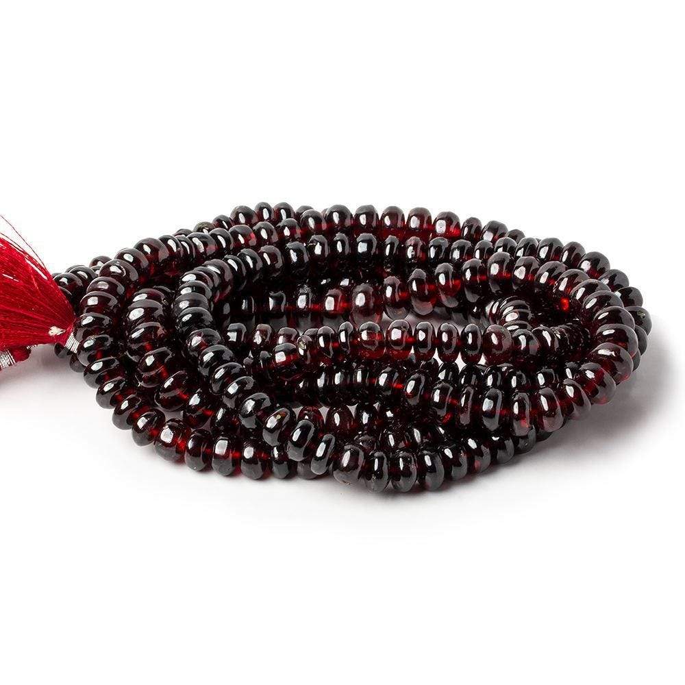6 - 7mm Red Garnet Plain Rondelle Beads 16 inch 89 pieces - Beadsofcambay.com