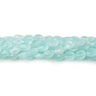 6-7mm Seafoam Blue Chalcedony Faceted Oval Beads 12.5 inch 43 pieces - Beadsofcambay.com