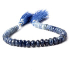 6-7mm Shaded Blue Sapphire faceted rondelle beads 8 inch 49 pieces - Beadsofcambay.com
