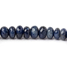 6-7mm Shaded Blue Sapphire faceted rondelle beads 8 inch 49 pieces - Beadsofcambay.com