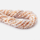 6-7mm Shades of Peach Center Drill Keshi Freshwater Pearls 15.5 inch 94 Beads - Beadsofcambay.com