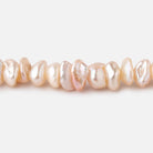 6-7mm Shades of Peach Center Drill Keshi Freshwater Pearls 15.5 inch 94 Beads - Beadsofcambay.com