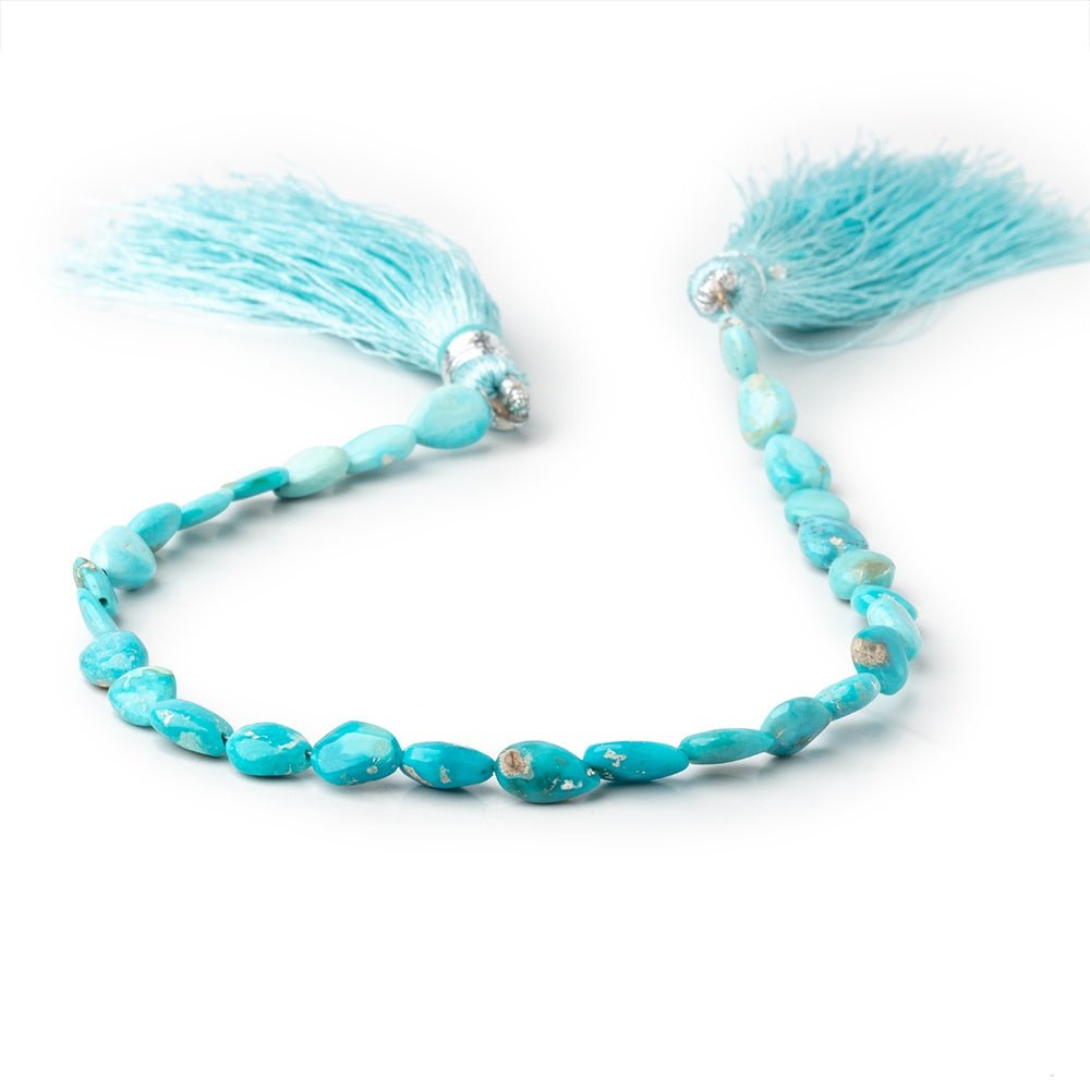 6-7mm Sleeping Beauty Turquoise Plain Pear Beads 7.75 inch 24 pieces - Beadsofcambay.com