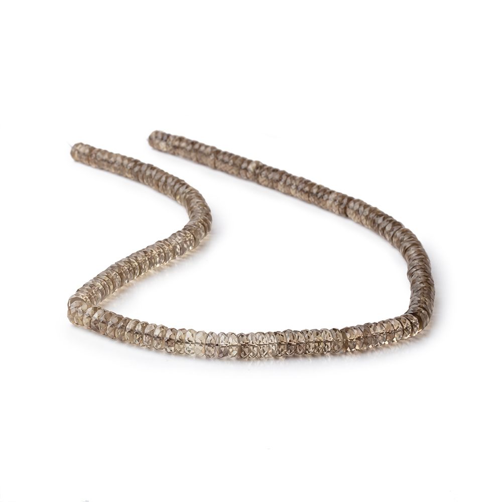 6-7mm Smoky Quartz Faceted Heshi Beads 16.75 inch 163 pieces - Beadsofcambay.com