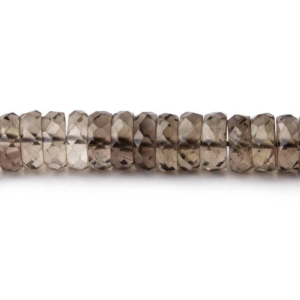 6-7mm Smoky Quartz Faceted Heshi Beads 16.75 inch 163 pieces - Beadsofcambay.com