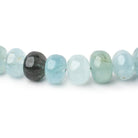 6-8.5mm Aquamarine & Moss Aquamarine Plain Rondelles 18 inch 98 Beads AA - Beadsofcambay.com