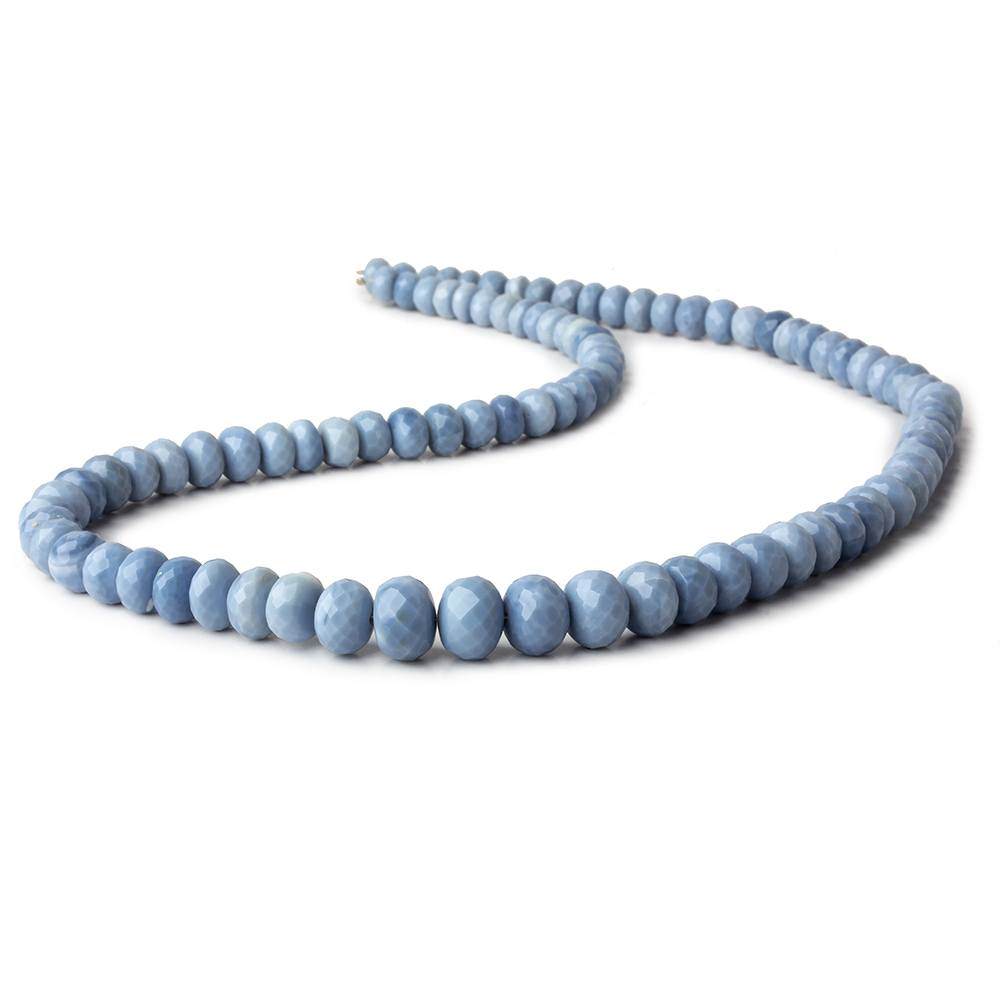 6-8.5mm Denim Blue Opal Faceted Rondelle Beads 16 inch 95 beads - Beadsofcambay.com