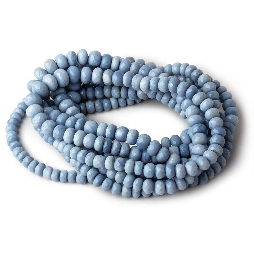 6-8.5mm Denim Blue Opal Faceted Rondelle Beads 16 inch 95 beads - Beadsofcambay.com