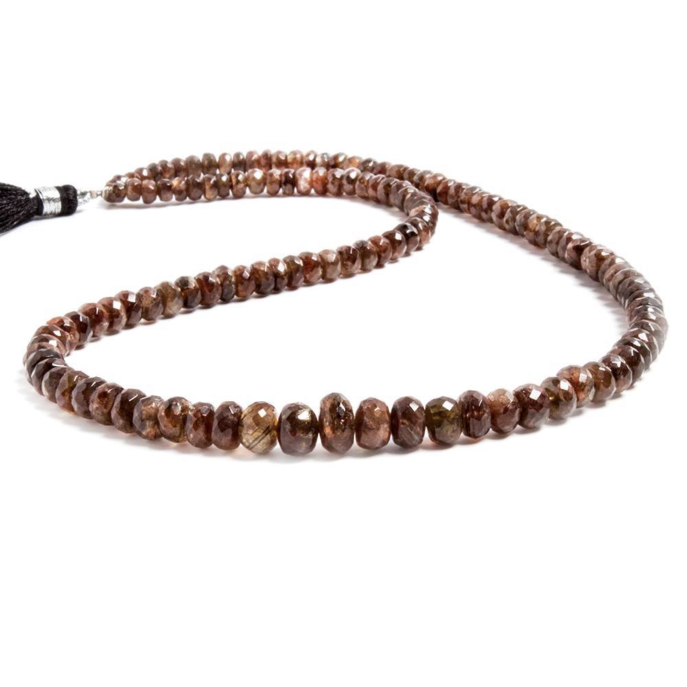6-8mm Andalusite faceted rondelle beads 16 inches 97 pieces - Beadsofcambay.com