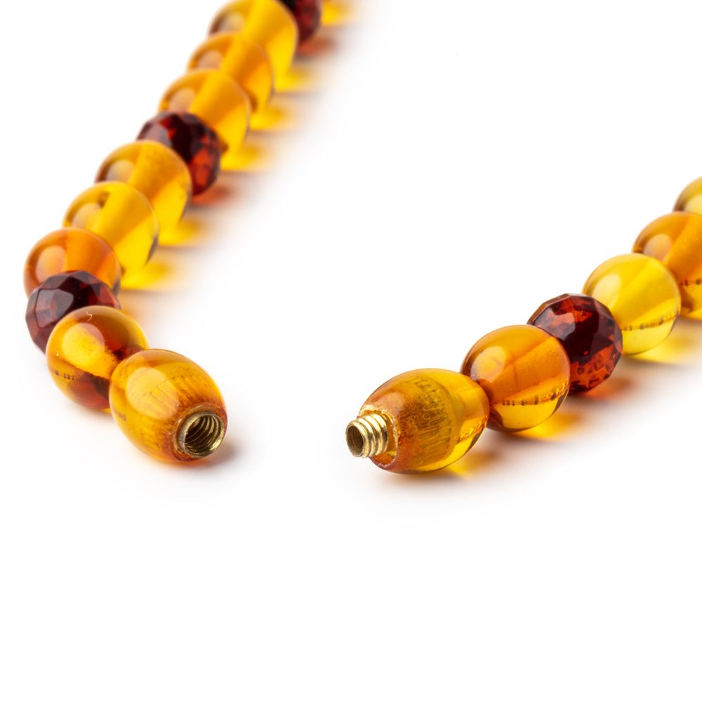 6-8mm Baltic Amber Mixed Shape Necklace 17.5 inch 63 Beads - Beadsofcambay.com