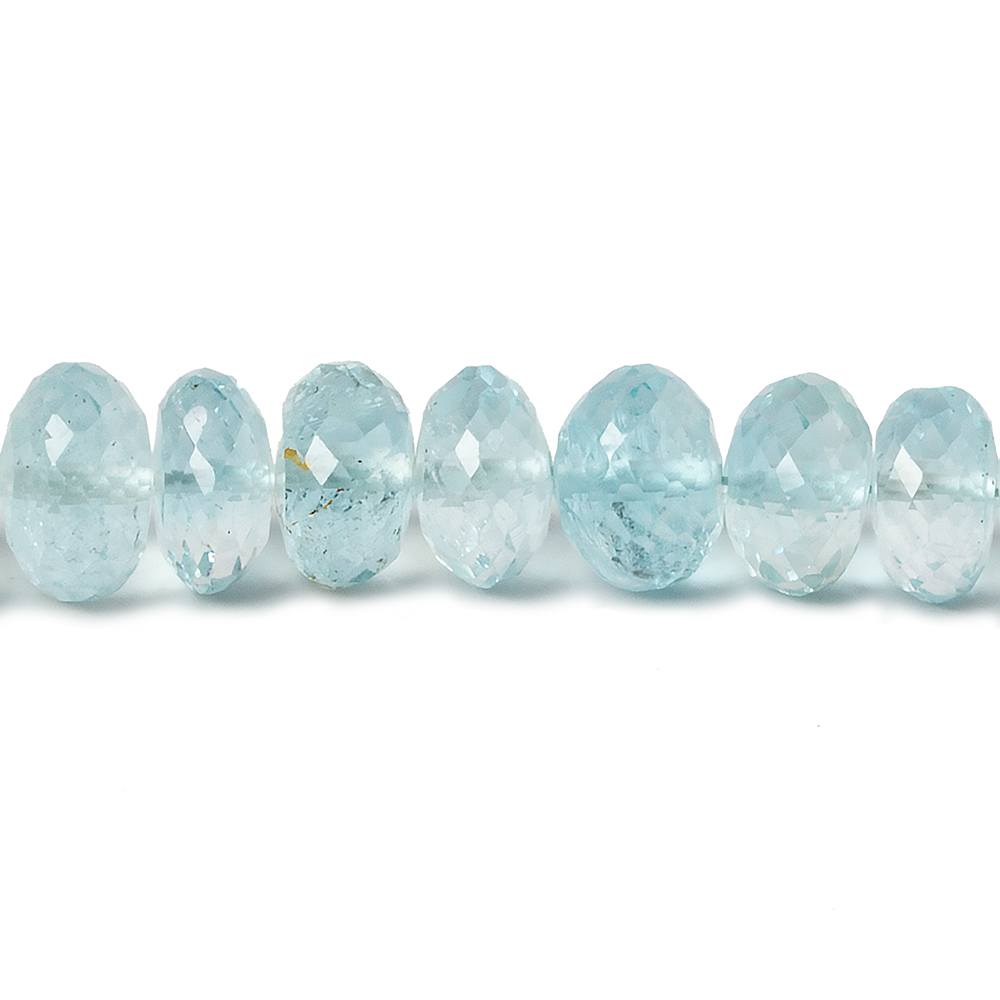 6-8mm Blue Topaz faceted rondelle beads 13 inch 60 pieces A - Beadsofcambay.com