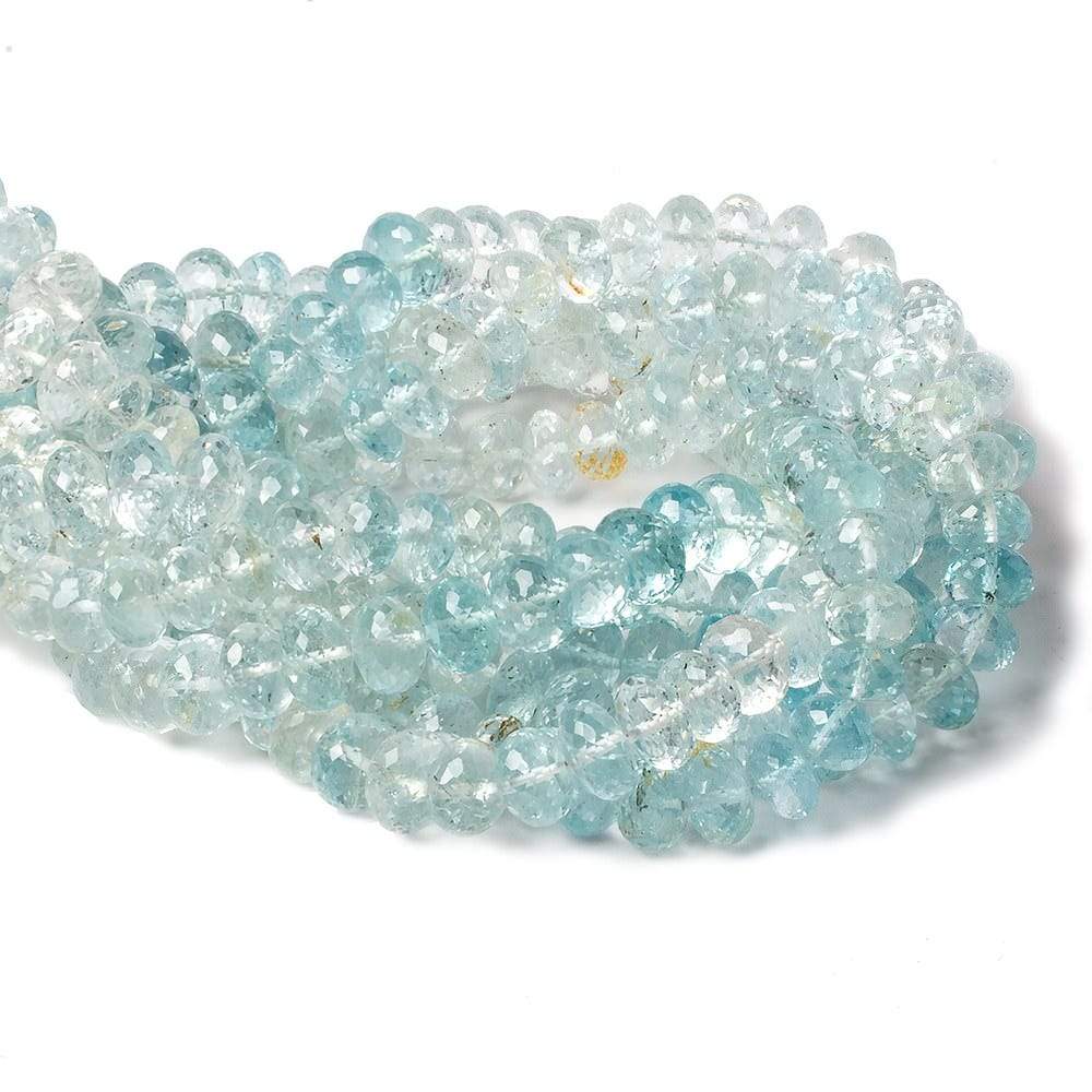 6-8mm Blue Topaz faceted rondelle beads 13 inch 60 pieces A - Beadsofcambay.com