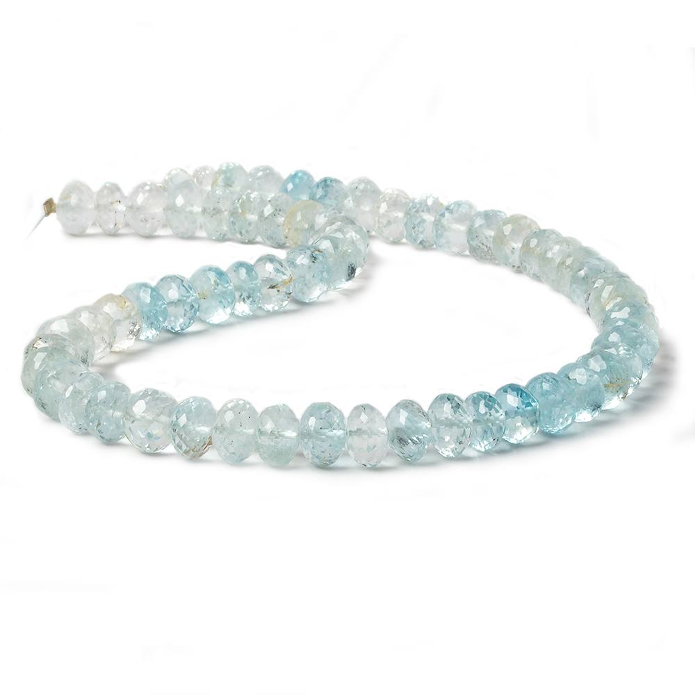 6-8mm Blue Topaz faceted rondelle beads 13 inch 60 pieces A - Beadsofcambay.com