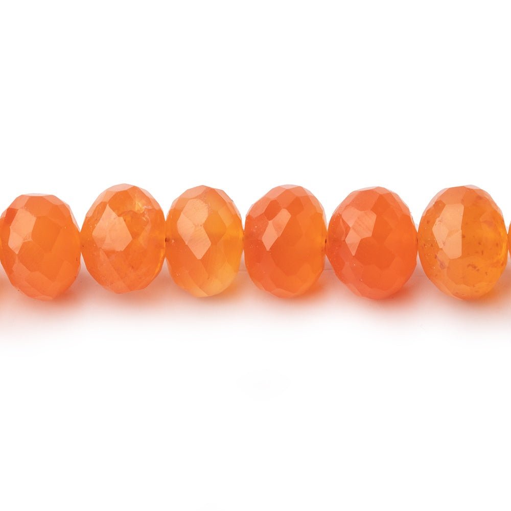 6-8mm Carnelian Faceted Rondelle Beads 16 inch 78 pieces - Beadsofcambay.com