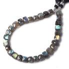 6-8mm Labradorite faceted cube beads 8 inch 30 pieces - Beadsofcambay.com