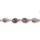 6-8mm Matte Amethyst plain coin Gold plated Chain by the foot 23 pieces - Beadsofcambay.com