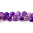 6-8mm Orchid Purple Chalcedony Faceted Heart Beads 8 inch 46 pieces - Beadsofcambay.com