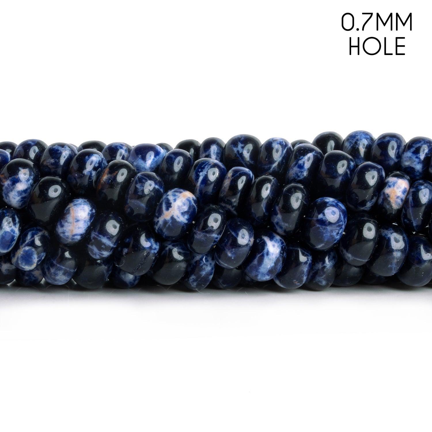6-8mm Sodalite Plain Rondelle 16 inch 80 beads - Beadsofcambay.com