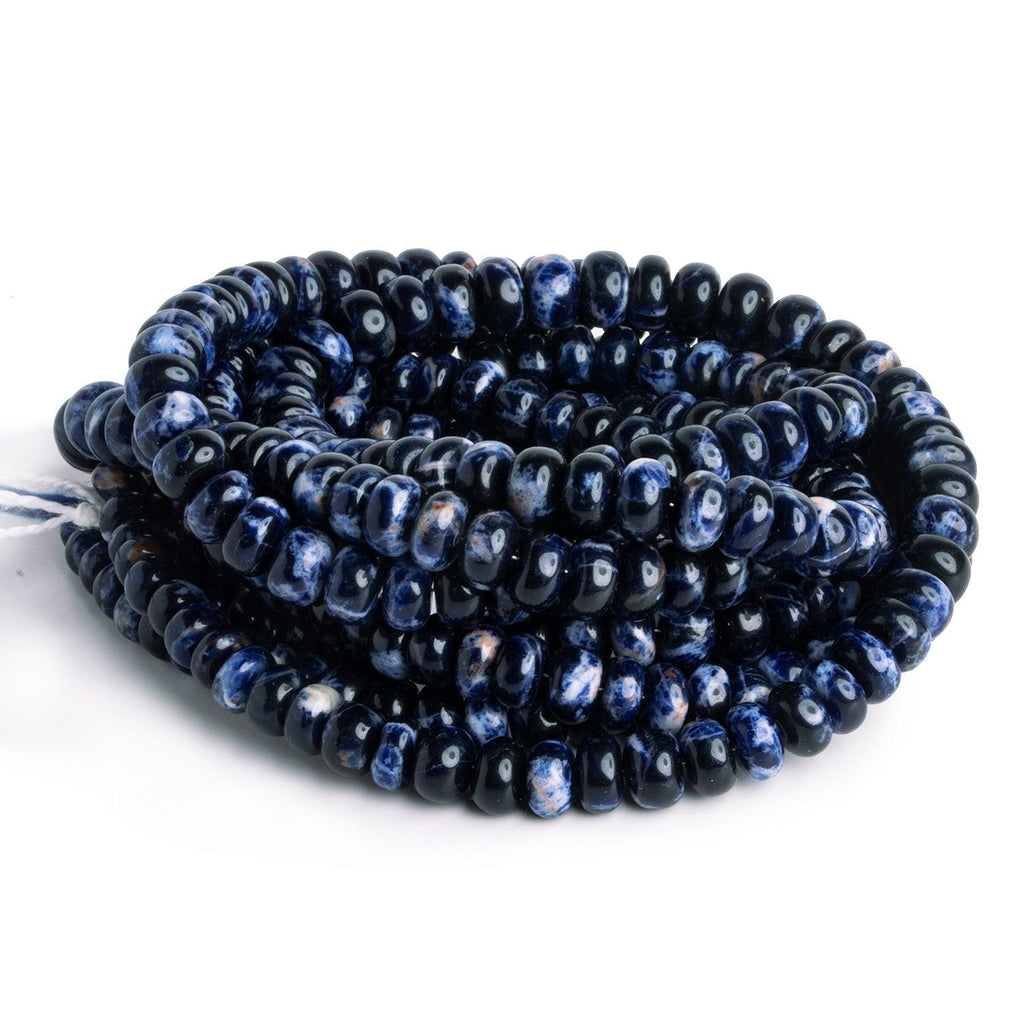 6-8mm Sodalite Plain Rondelle 16 inch 80 beads - Beadsofcambay.com