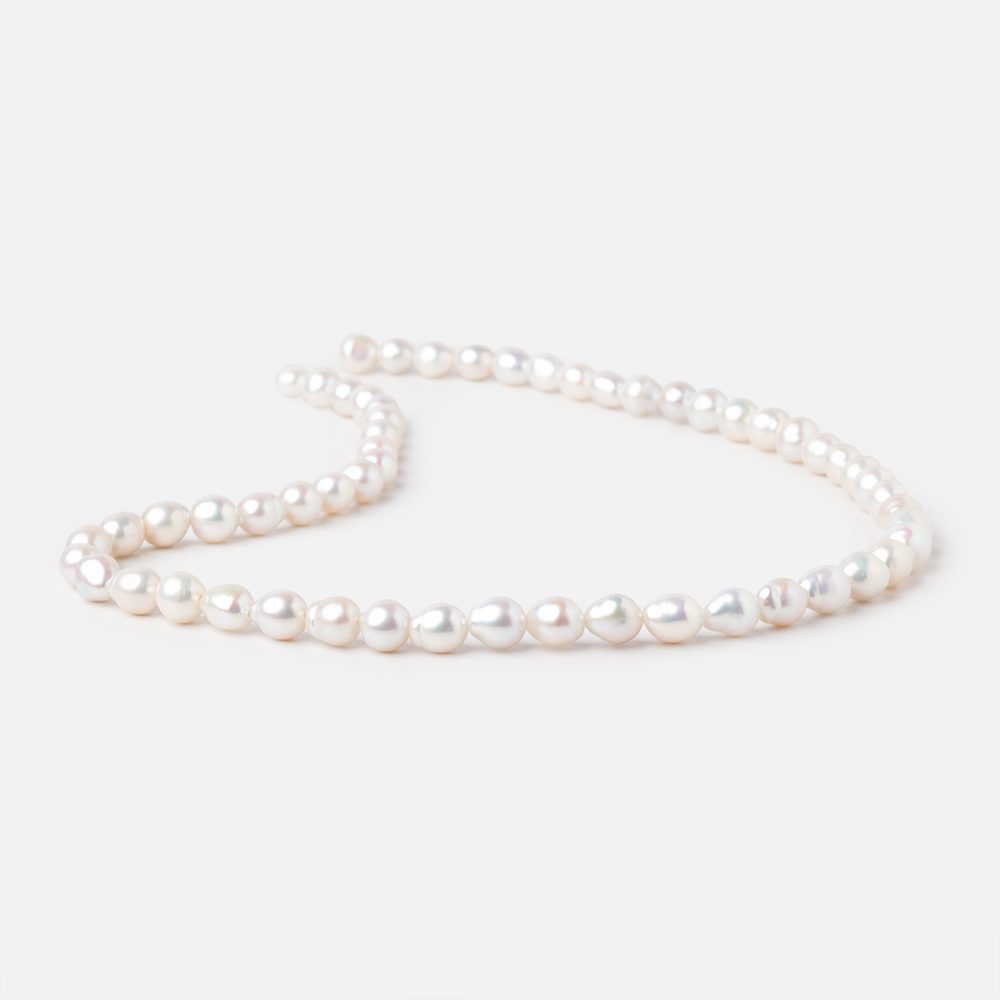 6-8mm White Petite Ultra Baroque Freshwater Pearls 16 inch 54 Beads - Beadsofcambay.com