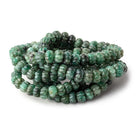 6-9.5mm Brazilian Emerald Carved Melon Rondelle Beads 18 inch 86 pieces - Beadsofcambay.com