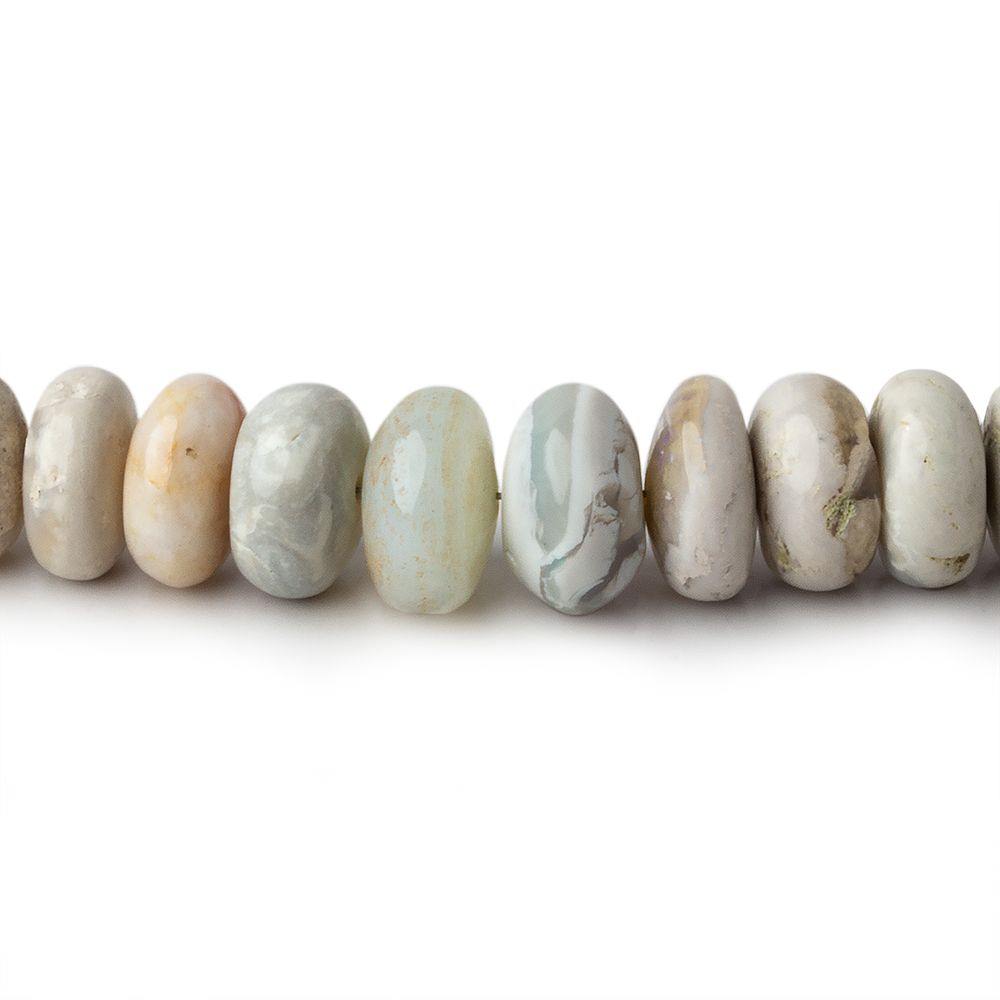 6-9.5mm Cream Australian Opal plain rondelles 18 inch 107 beads - Beadsofcambay.com