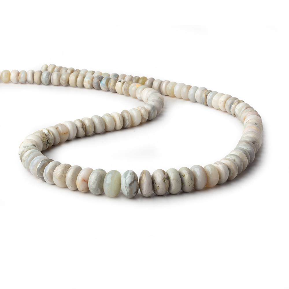 6-9.5mm Cream Australian Opal plain rondelles 18 inch 107 beads - Beadsofcambay.com