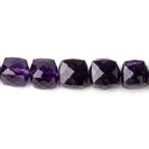 6-9mm African Amethyst faceted cube beads 8 inch 26 beads A - Beadsofcambay.com