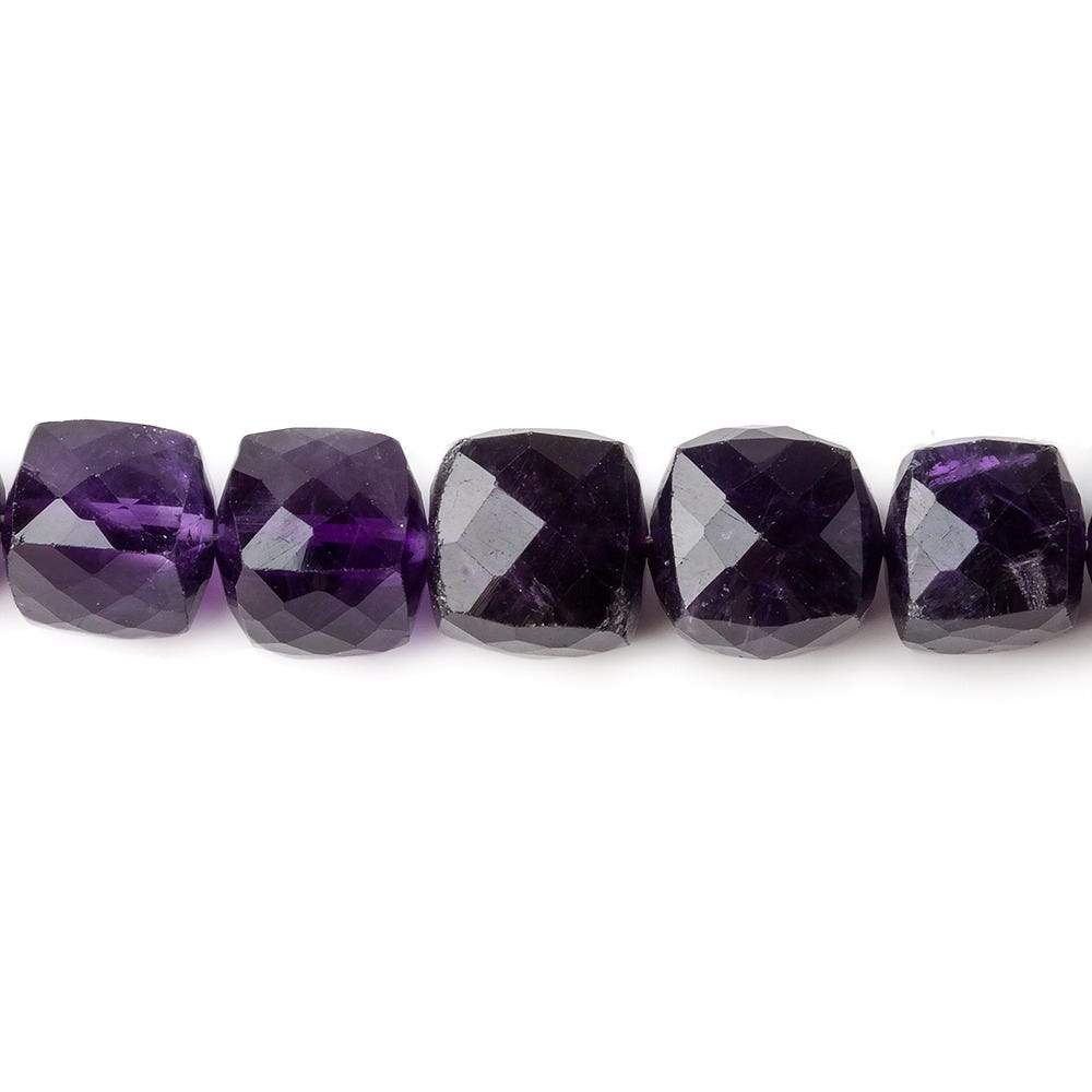 6-9mm African Amethyst faceted cube beads 8 inch 26 beads A - Beadsofcambay.com