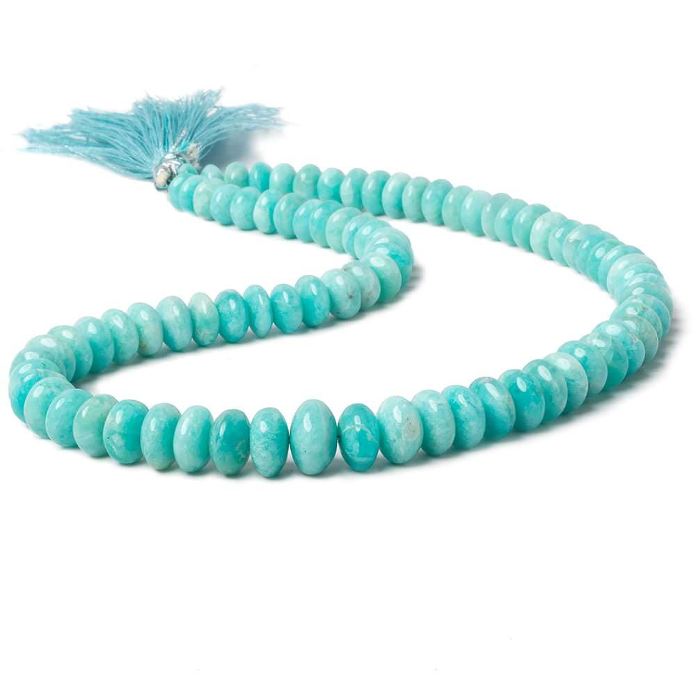 6-9mm Amazonite plain rondelle beads 15 inch 82 pieces AA - Beadsofcambay.com