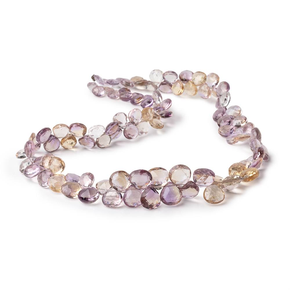 6-9mm Ametrine Faceted Heart beads 15.5 inch 104 pieces - Beadsofcambay.com