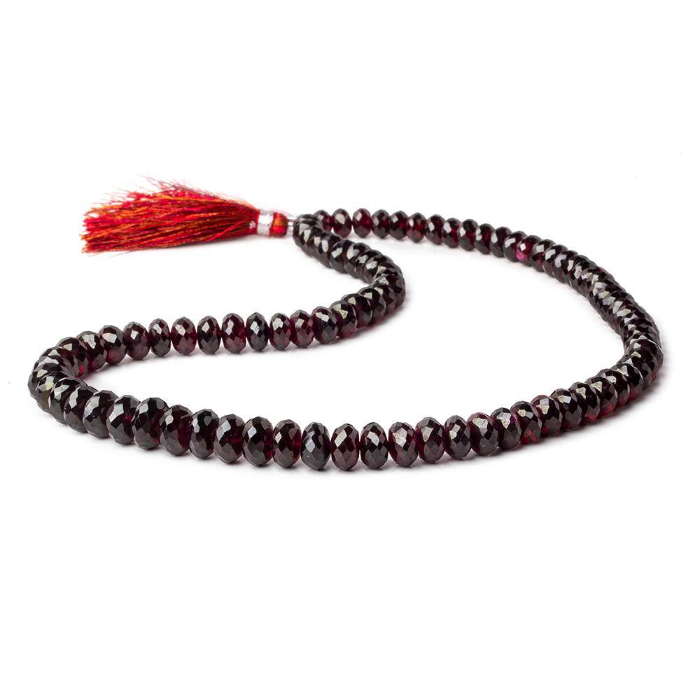 6-9mm Garnet Faceted Rondelle Beads 16 inch 89 pieces - Beadsofcambay.com