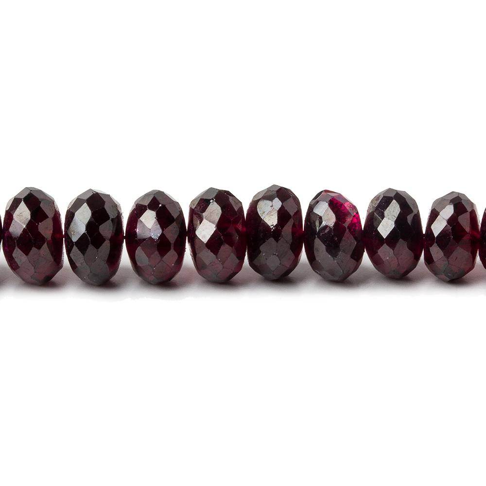 6-9mm Garnet Faceted Rondelle Beads 16 inch 89 pieces - Beadsofcambay.com