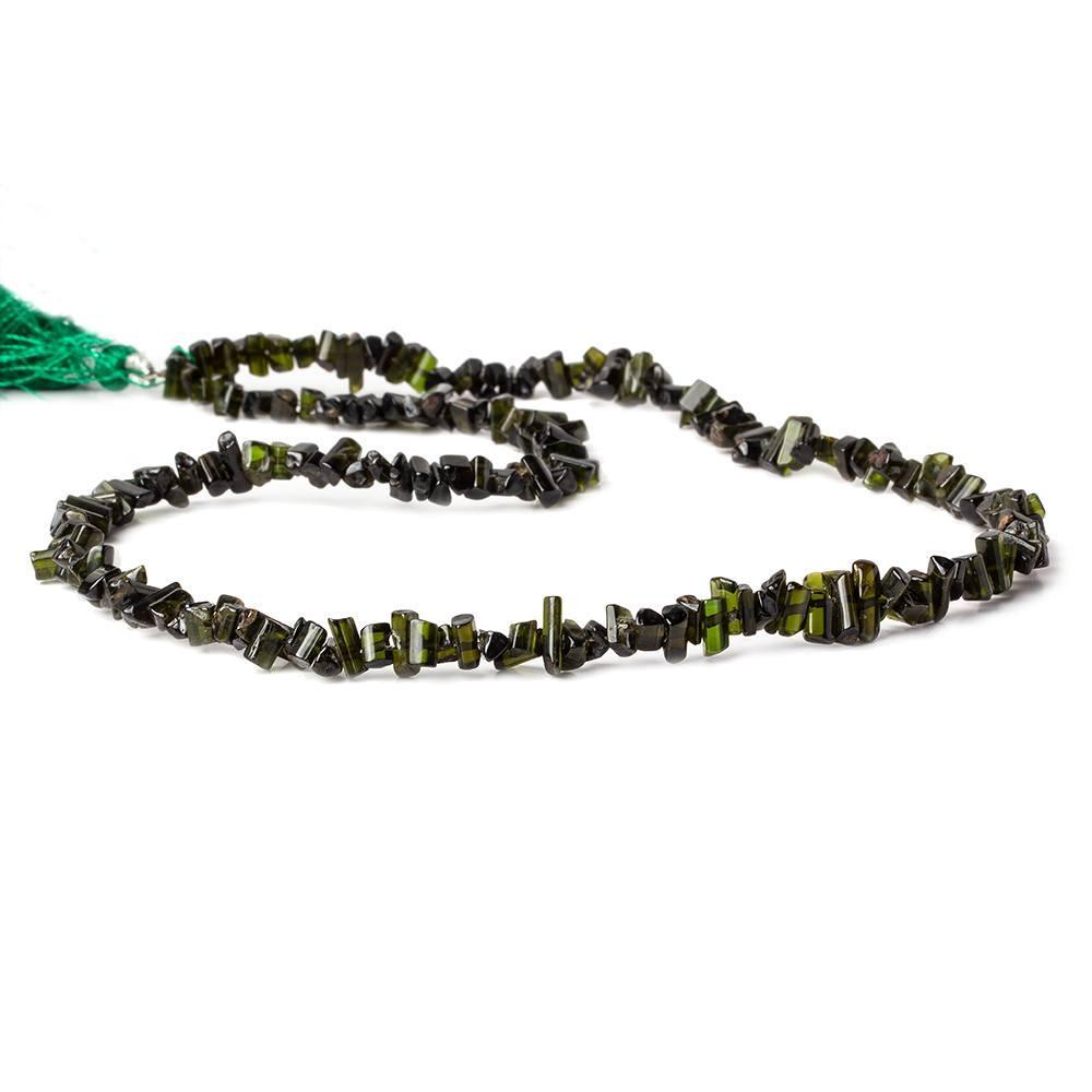 6-9mm Green Tourmaline Top Drill Natural Crystal Beads 16 inch 160 pieces - Beadsofcambay.com